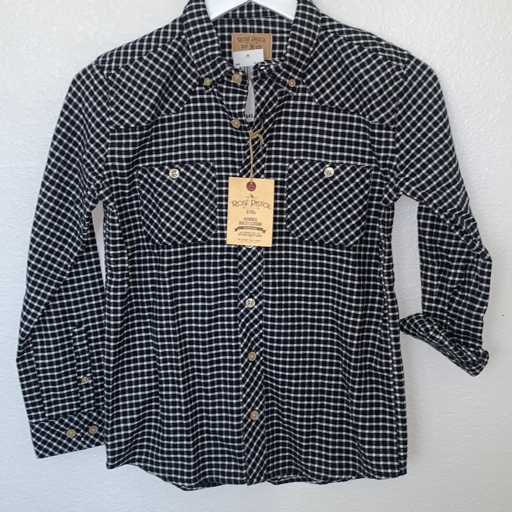 Kids Rose Pistol black and white flannel